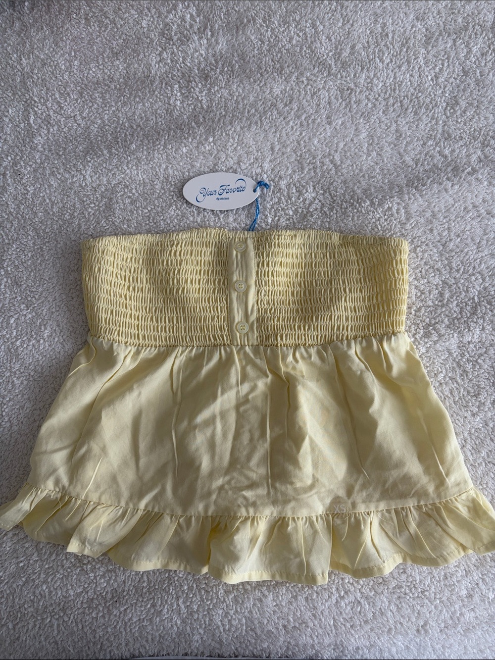 Yellow Strapless Top
